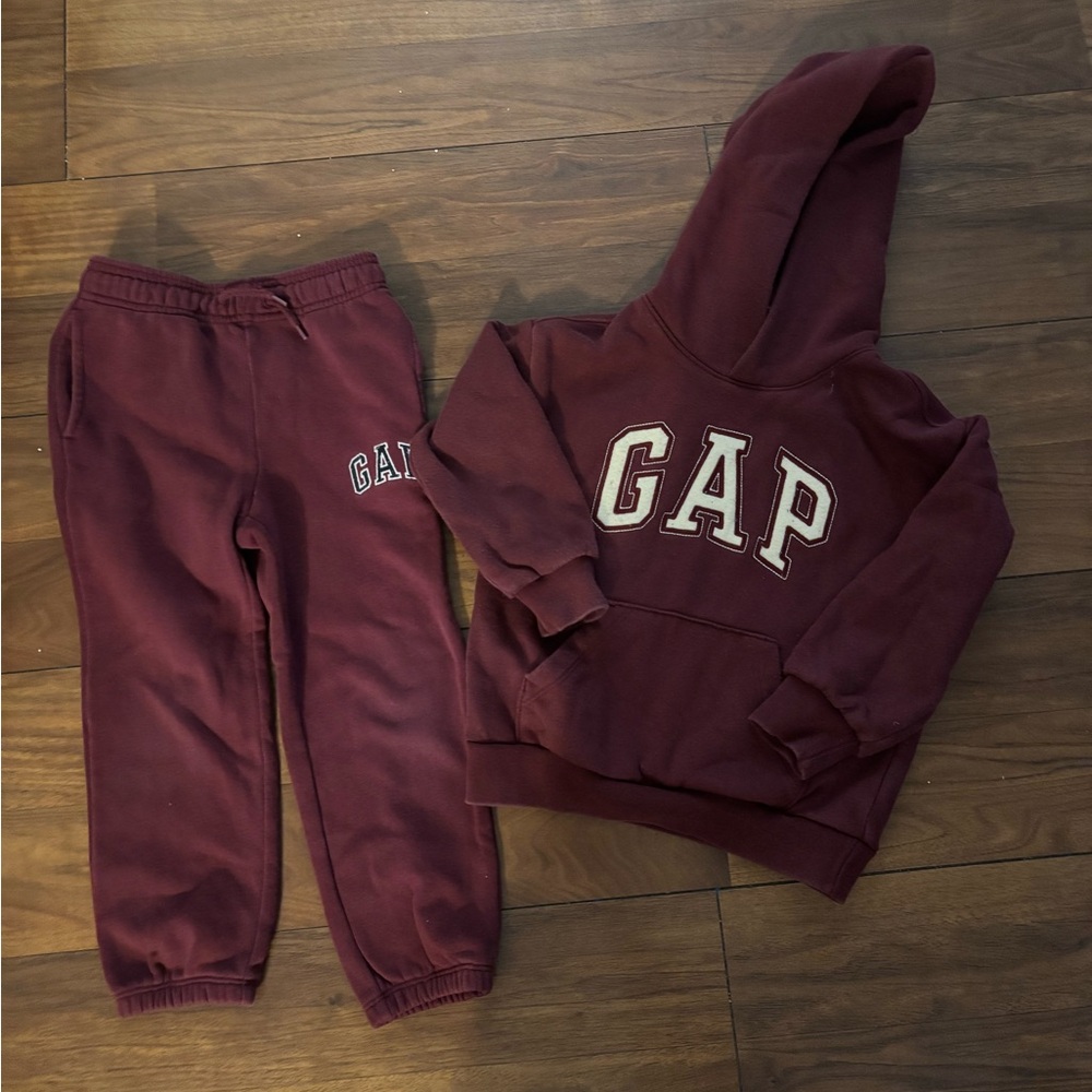 GAP Kids Maroon Hoodie and Sweatpants Set